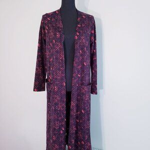 LuLaRoe purple and pink open cardigan sweater Med